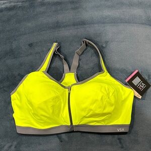 Victoria’s Secret Bright Yellow and Gray Front Closure Sports Bra